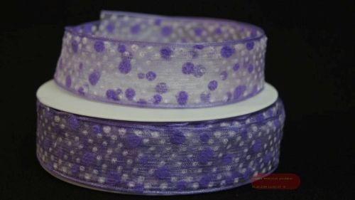 Bild von Band 25m/ 25mm, Tüll mit Punkten, lila