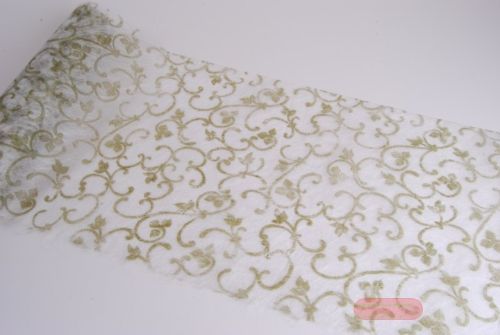 Bild von Tischband, 10m/ 200mm Sizoflor Barock, grün