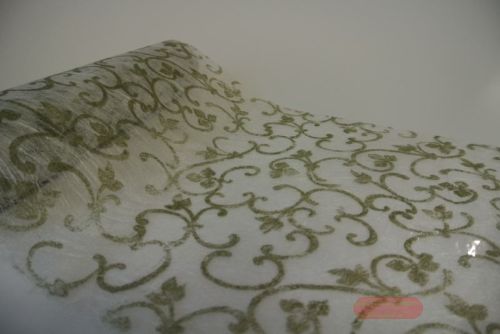 Bild von Tischband, 10m/ 300mm Sizoflor Barock, grün