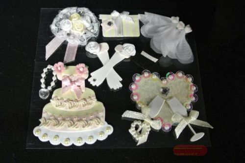 Bild von Bastelset, Heirat 8-teilig klebend - Set/12, weiss