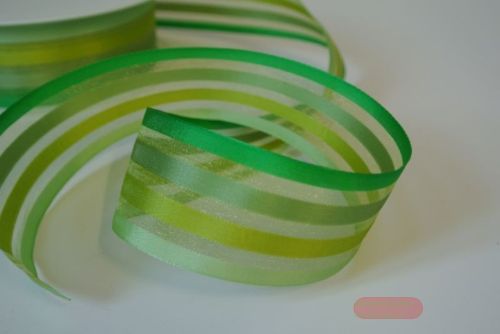 Bild von Band 50m/ 40mm, Streifen, grün/h'grün