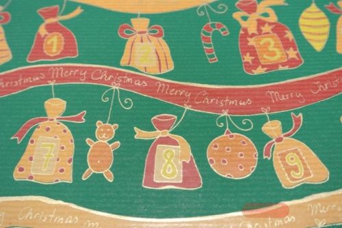 Bild von Bogen 70x 100cm, merry christmas Girlande, grün