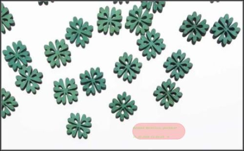 Bild von Streu, Holzblume Lasercut 2cm - 24 Stk, grün