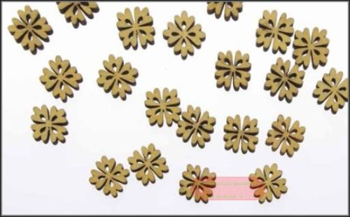 Bild von Streu, Holzblume Lasercut 2cm - 24 Stk, gelb