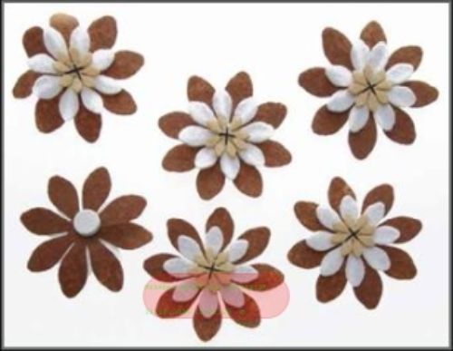 Bild von Filz, Blume 60mm mit Klebepunkt, braun