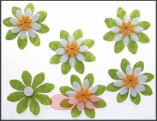 Bild von Filz, Blume 60mm mit Klebepunkt, grün