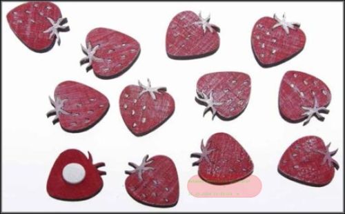 Bild von Erdbeere, Aufleger Holz 35mm - klebend, rot