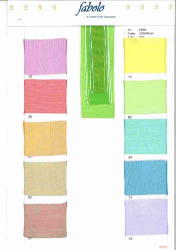 Bild von Band 25m/ 25mm, Organza mit Rand, gelb