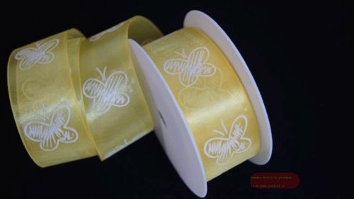 Bild von Band 20m/ 40mm, Schmetterling, gelb