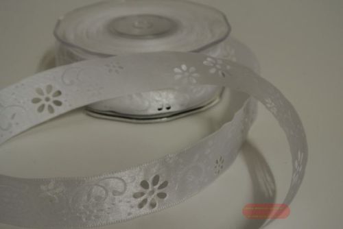 Bild von Band 20m/ 25mm, Open Flower, weiss