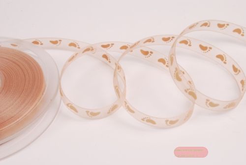 Bild von Band 20m/ 10mm, Baby Füsschen kl, sand