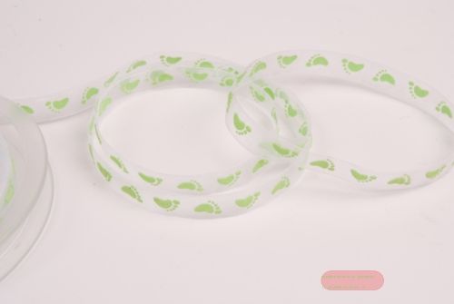 Bild von Band 20m/ 10mm, Baby Füsschen kl, h'grün