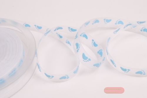 Bild von Band 20m/ 10mm, Baby Füsschen kl, h'blau