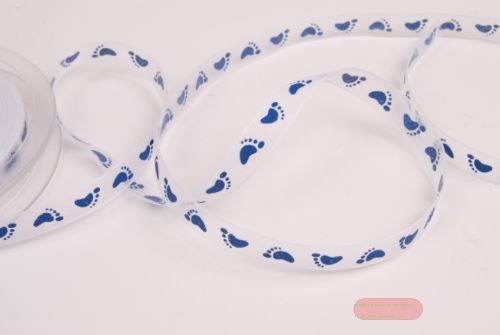 Bild von Band 20m/ 10mm, Baby Füsschen kl, d'blau