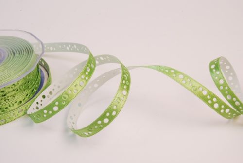 Bild von Band  20m/ 09mm, Lochband klebend, h'grün