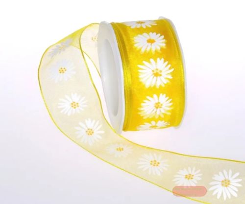 Bild von Band 20m/ 40mm, Blume Margrite, gelb