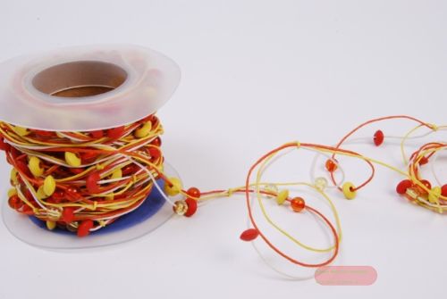 Bild von Girlande 10m/ 5mm, Schnur mit Perlen, gelb/orange