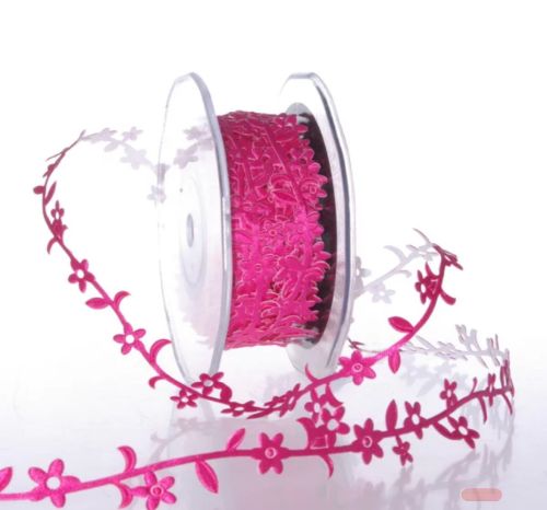 Bild von Band 10m/ 15mm, Blumenbordüre klebend, pink