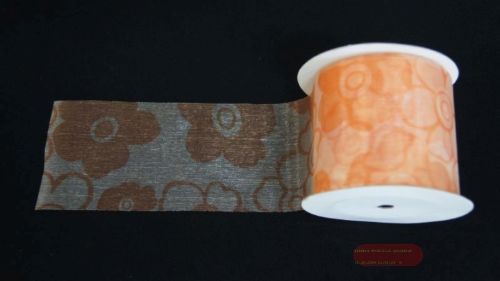 Bild von Band 20m/ 70mm, Tüll mit Blumen, orange