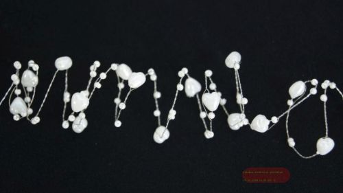 Bild von Girlande 10m/ 08mm, Herz & Perle, weiss