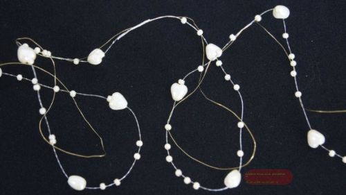 Bild von Girlande 10m/ 08mm, Herz & Perle, ecru