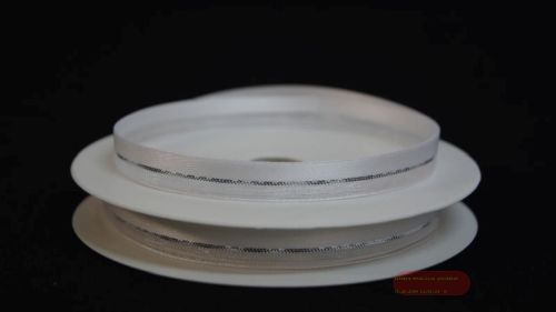 Bild von Band 20m/ 10mm, uni & tüll, weiss/silber