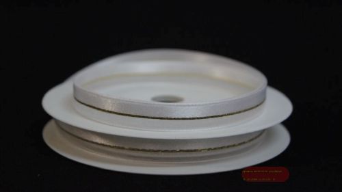 Bild von Band 20m/ 10mm, uni & tüll, weiss/gold