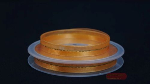 Bild von Band 20m/ 10mm, uni & tüll, orange/gold