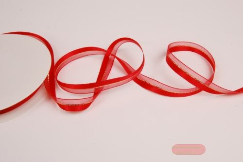 Bild von Band 20m/ 10mm, uni & tüll, rot 35