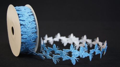 Bild von Band 10y/ 27mm, Schmetterling klebend, blau