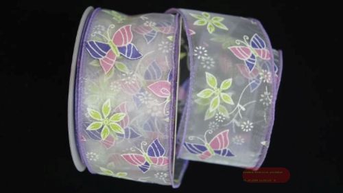 Bild von Band  10y/ 50mm, Schmetterling, lila