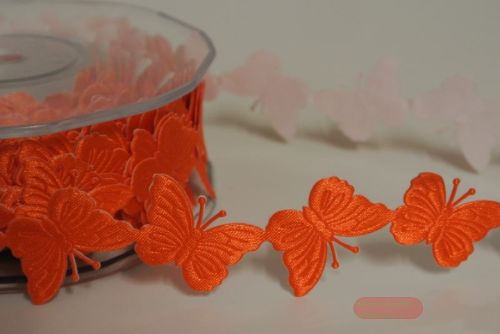 Bild von Band 10m/ 30mm, Schmetterling - klebend, orange