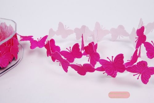 Bild von Band 10m/ 30mm, Schmetterling - klebend, fuchsia