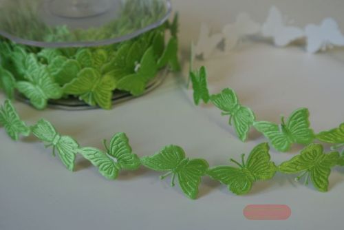 Bild von Band 10m/ 30mm, Schmetterling - klebend, grün