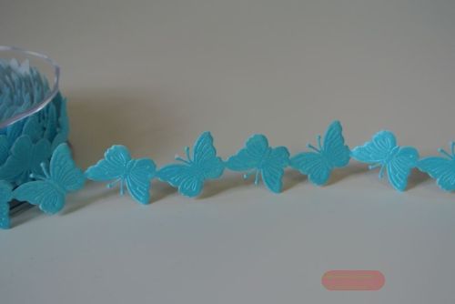 Bild von Band 10m/ 30mm, Schmetterling - klebend, türkis