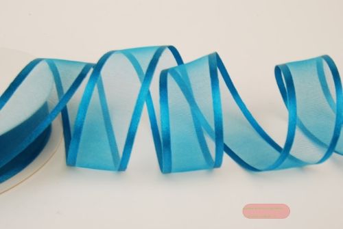 Bild von Band 25m/ 25mm, Organza D-Face satin, petrol