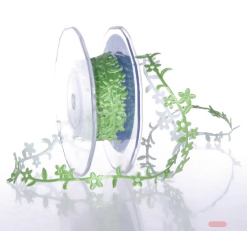 Bild von Band 10m/ 15mm, Blumenbordüre klebend, grün