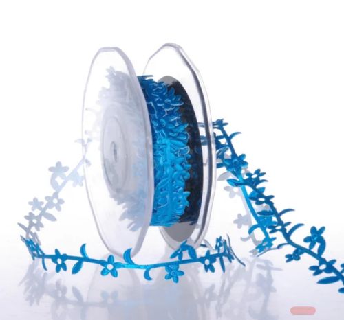 Bild von Band 10m/ 15mm, Blumenbordüre klebend, türkis