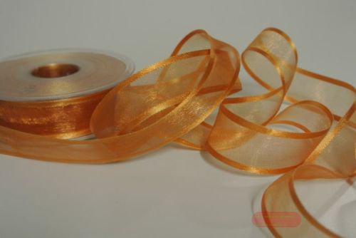 Bild von Band 25m/ 25mm, Organza d-face Satin, h'braun