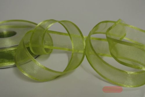 Bild von Band 25m/ 25mm, Organza d-face Satin, lindengrün