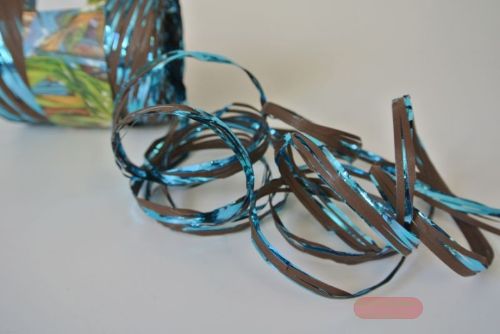 Bild von Band 200m/ 10mm, Raphlene Metal-Bico, türkis/chocolat