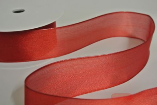 Bild von Band 25m/ 40mm, Sheer, d'rot