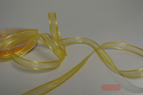 Bild von Band 25m/ 10mm, Organza d-face Satin, gelb