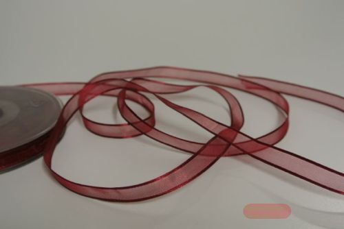Bild von Band 25m/ 10mm, Organza d-face Satin, bordeaux_x000d_