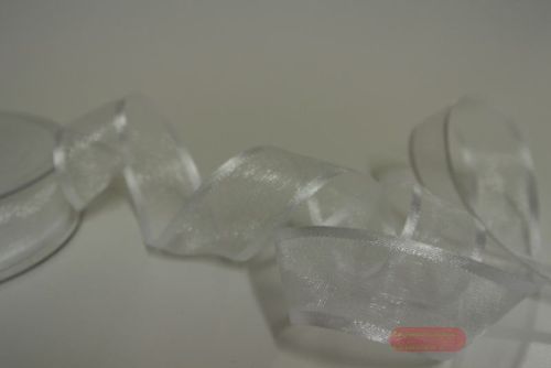 Bild von Band 25m/ 25mm, Organza d-face Satin, weiss