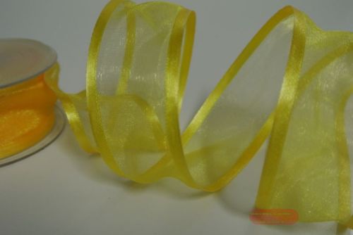 Bild von Band 25m/ 40mm, Organza d-face Satin, gelb