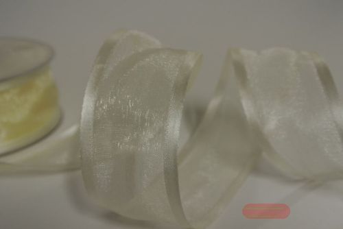 Bild von Band 25m/ 40mm, Organza d-face Satin, cream