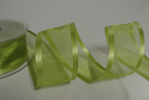 Bild von Band 25m/ 40mm, Organza d-face Satin, lindengrün