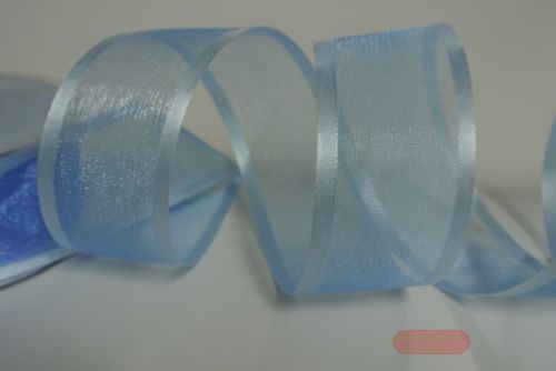 Bild von Band 25m/ 40mm, Organza d-face Satin, h'blau