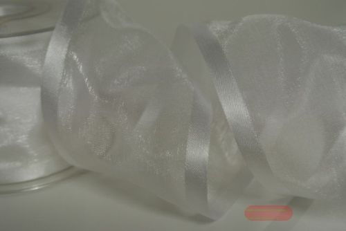 Bild von Band 25m/ 70mm, Organza d-face Satin, weiss